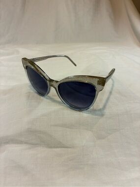 Wildfox Silver Glitter Cat-Eye Sunglasses with Dark Lenses